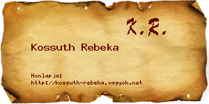 Kossuth Rebeka névjegykártya